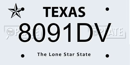 8091DV Texas License Plate