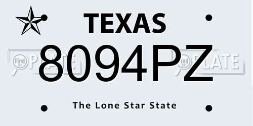 8094PZ Texas License Plate