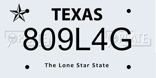 809L4G Texas License Plate