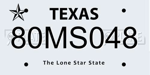 80MS048 Texas License Plate