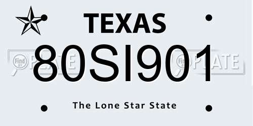80SI901 Texas License Plate