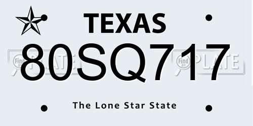 80SQ717 Texas License Plate