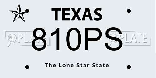 810PS Texas License Plate