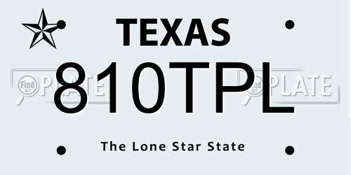 810TPL Texas License Plate