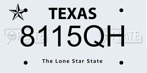 8115QH Texas License Plate