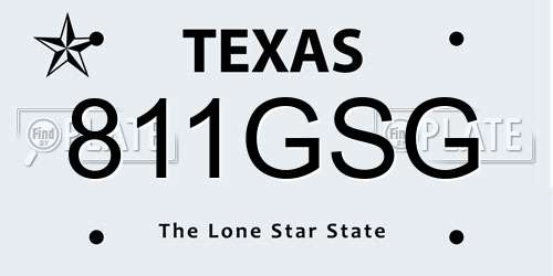 811GSG Texas License Plate