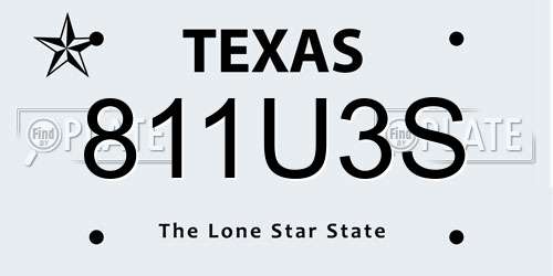 811U3S Texas License Plate