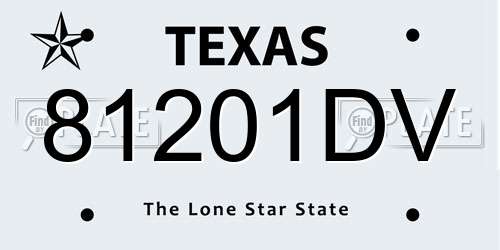 81201DV Texas License Plate