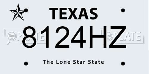 8124HZ Texas License Plate