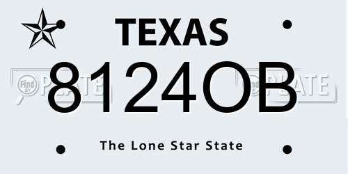 8124OB Texas License Plate