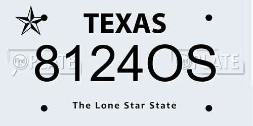 8124OS Texas License Plate