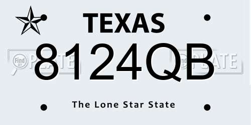8124QB Texas License Plate