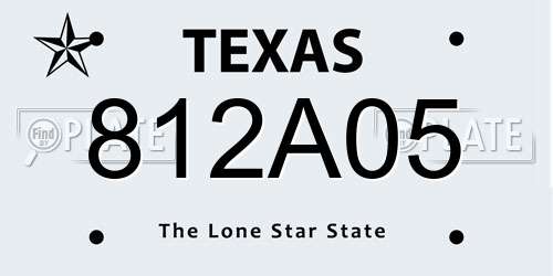 812A05 Texas License Plate