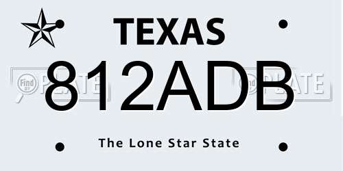 812ADB Texas License Plate