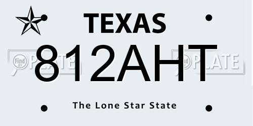812AHT Texas License Plate