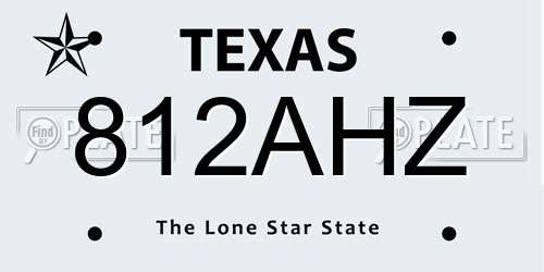 812AHZ Texas License Plate