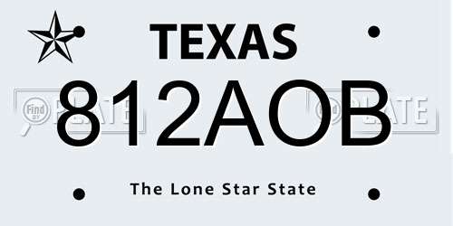 812AOB Texas License Plate