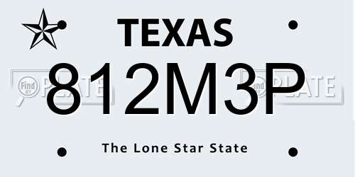 812M3P Texas License Plate