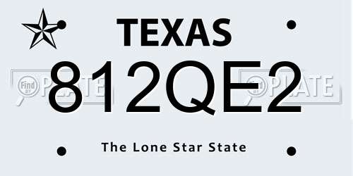 812QE2 Texas License Plate