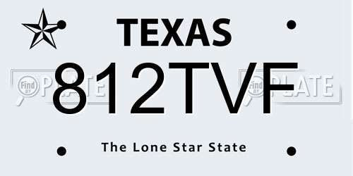 812TVF Texas License Plate