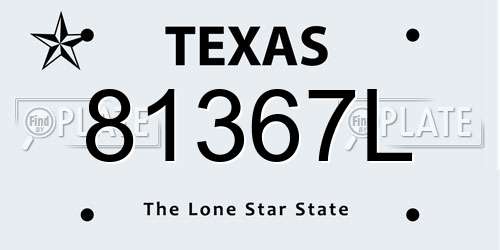 81367L Texas License Plate