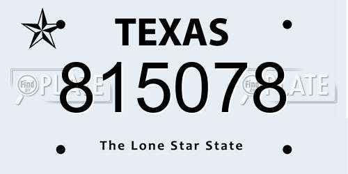 815078 Texas License Plate