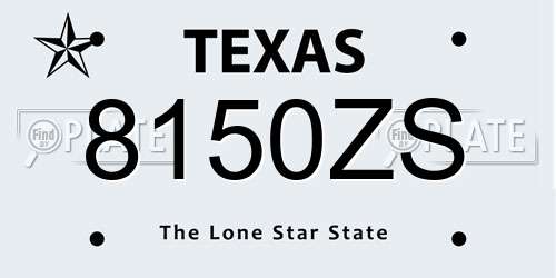 8150ZS Texas License Plate
