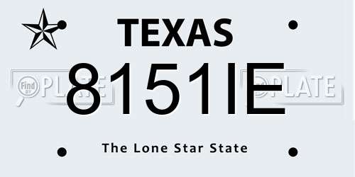 8151IE Texas License Plate