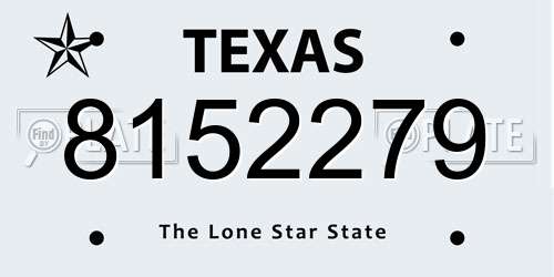 8152279 Texas License Plate