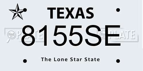 8155SE Texas License Plate