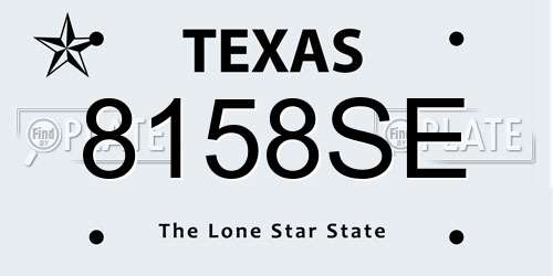 8158SE Texas License Plate