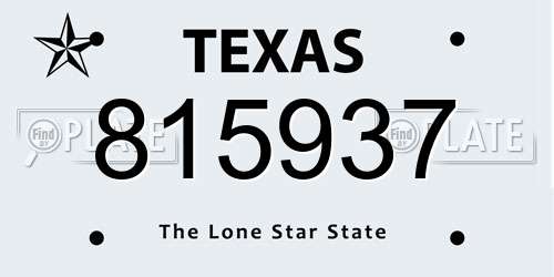 815937 Texas License Plate