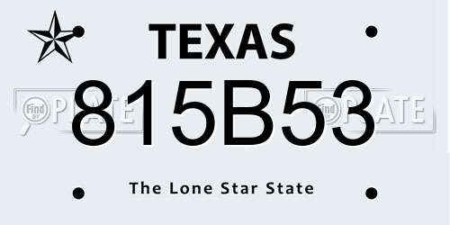 815B53 Texas License Plate