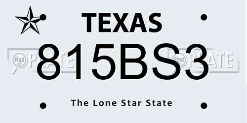815BS3 Texas License Plate