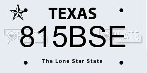 815BSE Texas License Plate