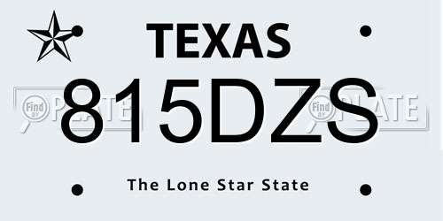 815DZS Texas License Plate