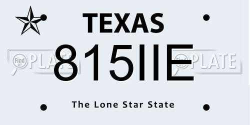 815IIE Texas License Plate