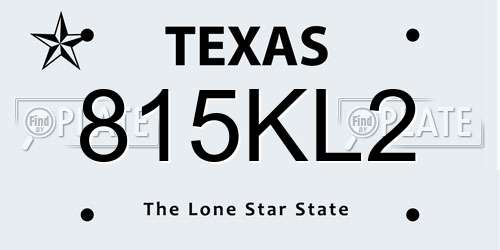 815KL2 Texas License Plate