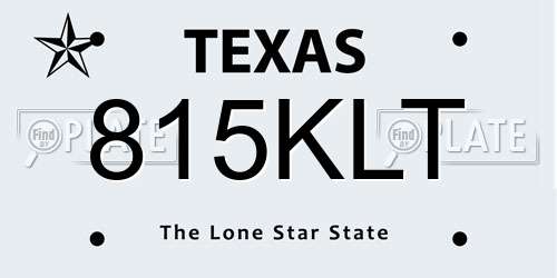 815KLT Texas License Plate