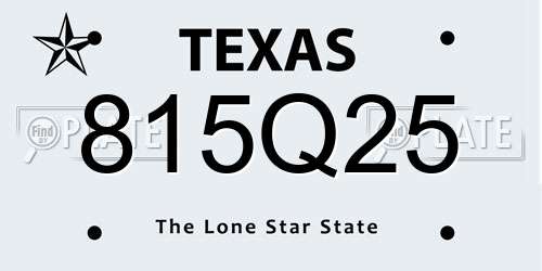 815Q25 Texas License Plate