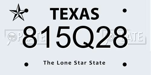 815Q28 Texas License Plate