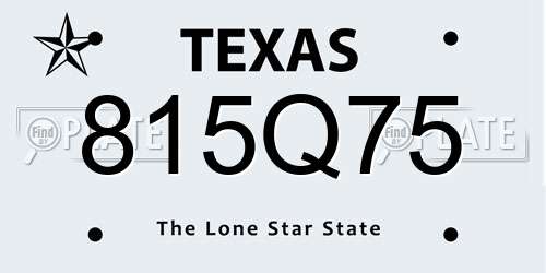 815Q75 Texas License Plate