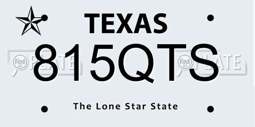 815QTS Texas License Plate
