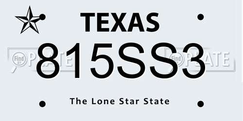 815SS3 Texas License Plate
