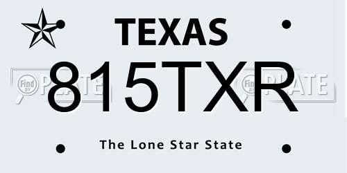 815TXR Texas License Plate