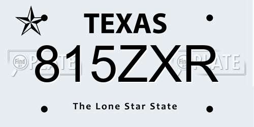 815ZXR Texas License Plate