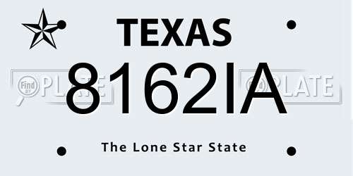 8162IA Texas License Plate