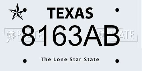 8163AB Texas License Plate