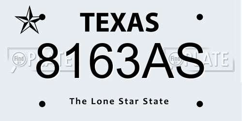 8163AS Texas License Plate