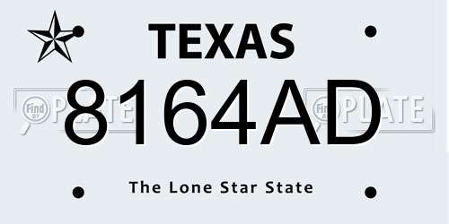 8164AD Texas License Plate
